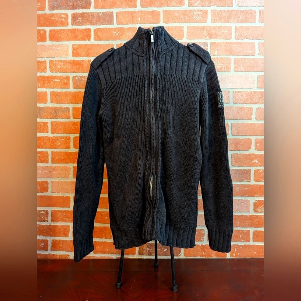 Calvin Klein military zip up sweater